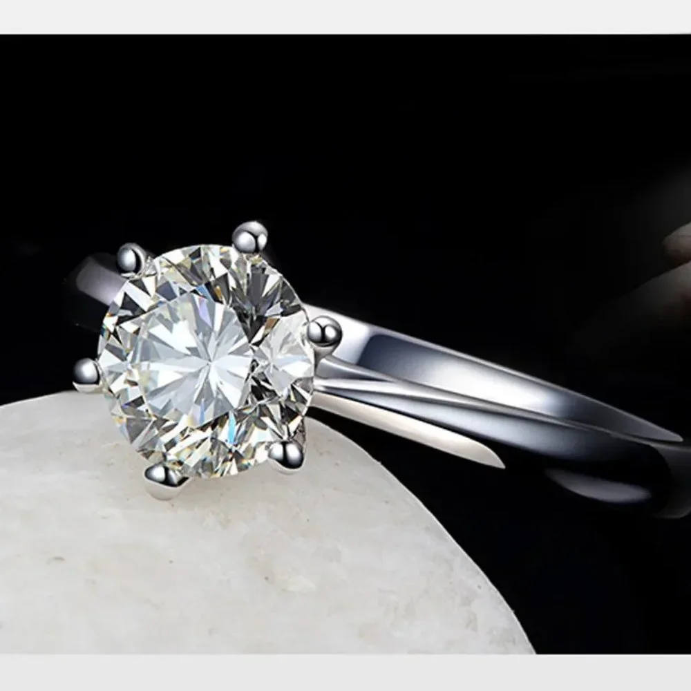 925 Sterling Silver Ring Simple Minimalist Engagement Rings - Picture 3 of 6